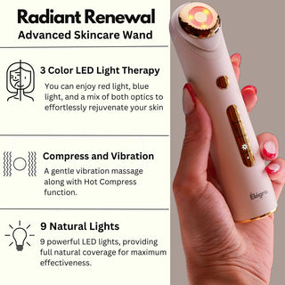Elegra Red Light Therapy 5-in-1 LED Device with Massager - Facial Light Therapy for Skin Rejuvenation